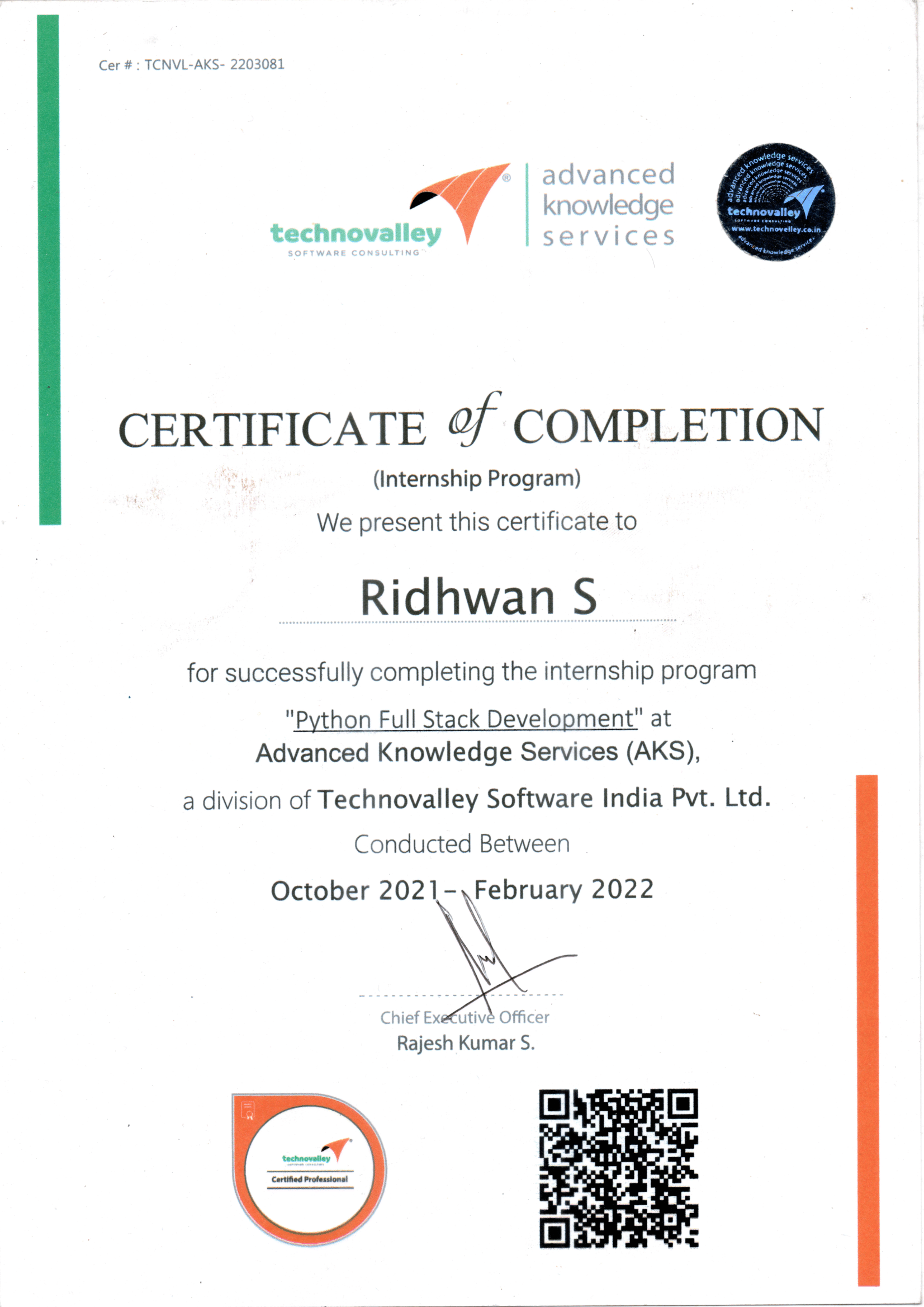 Full Stack Certificate
